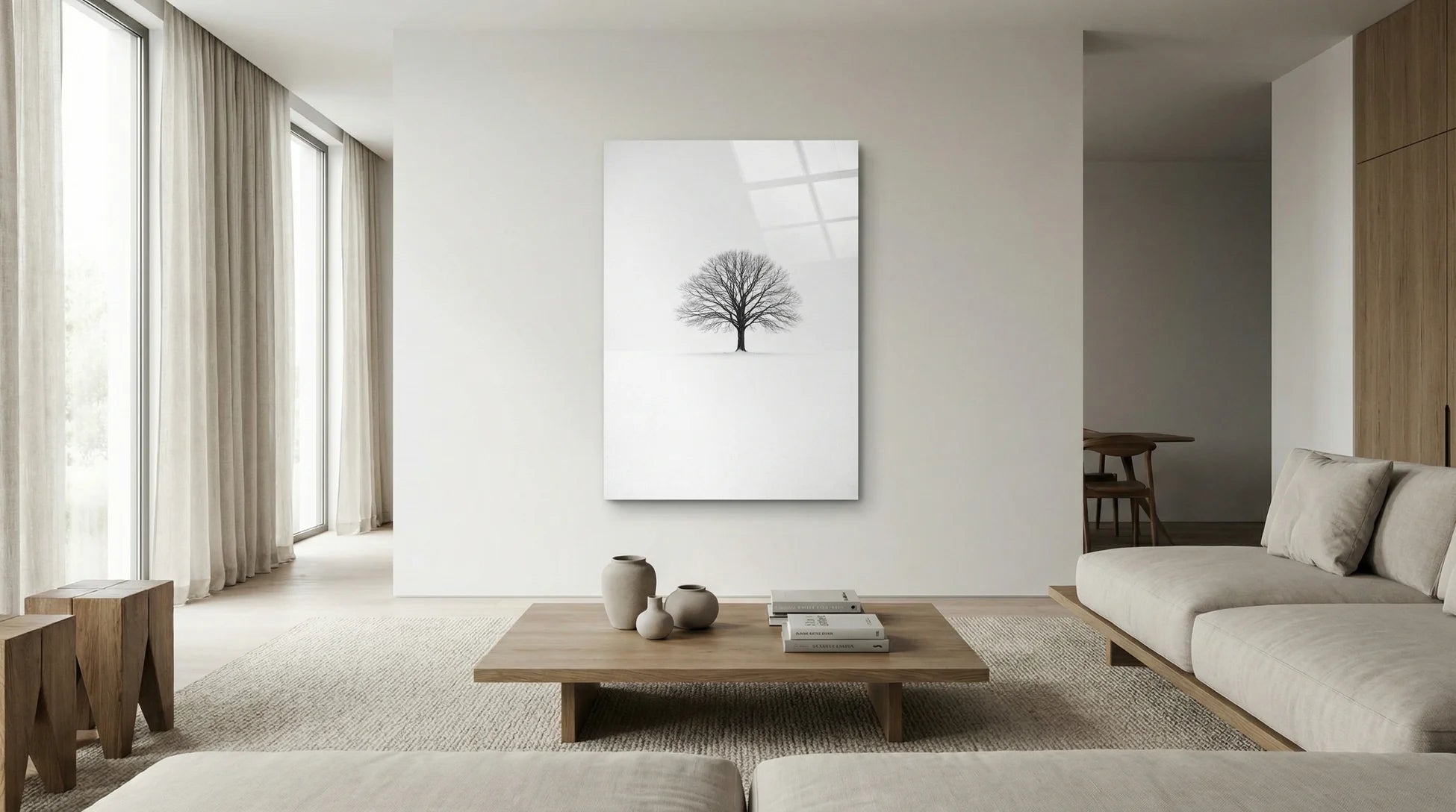 Yalnız Ağaç Cam Tablo 1