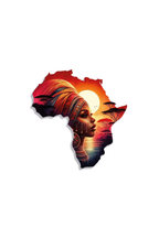 Afrika Haritası Silueti Etnik Kadın Metal Tablo