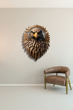 Altın Detaylı Kartal Metal Tablo