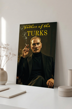 Atatürk Cam Tablo - Father of the Turks Yazılı Modern Tasarım | Vitraum