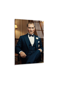 Atatürk Cam Tablo - Smokinli Klasik Portre Tasarımı | Vitraum