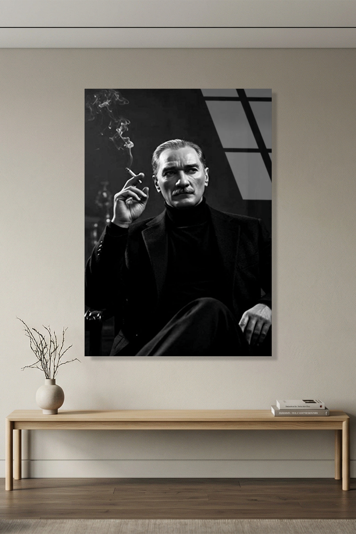 Atatürk Karizması Cam Tablo | Vitraum