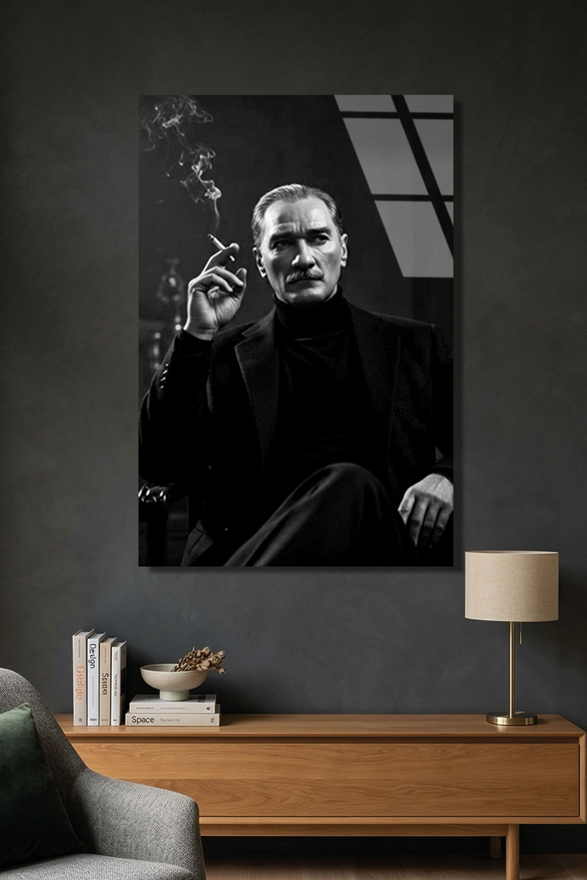 Atatürk Karizması Cam Tablo | Vitraum