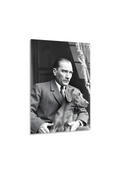 Atatürk ve Köpeği Fox Nostalji Cam Tablo | Vitraum