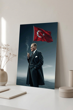 Atatürk ve Türk Bayrağı Cam Tablo | Vitraum