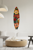 Bohem Tarz Renkli Floral Sörf Tahtası Metal Tablo