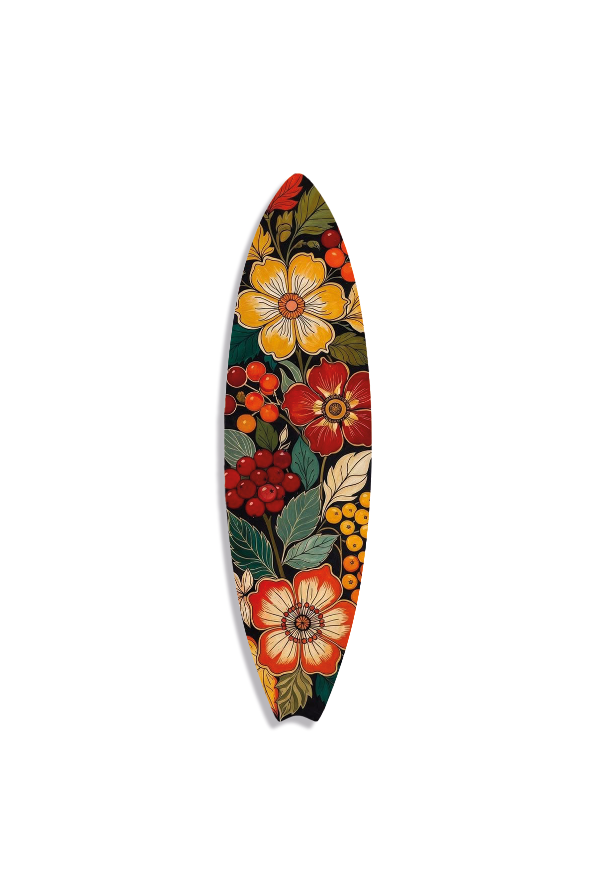 Bohem Tarz Renkli Floral Sörf Tahtası Metal Tablo