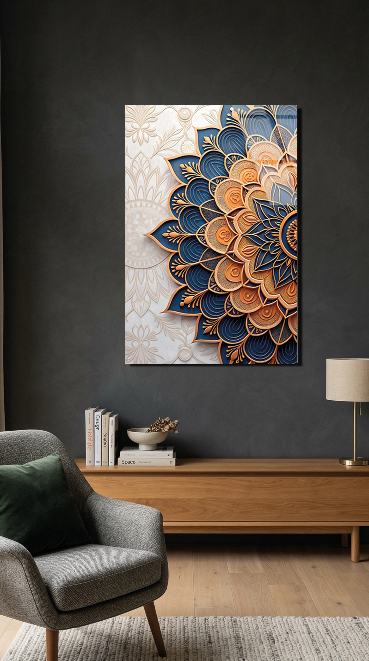 Etnik Mandala Sanatı Bohem Cam Tablo | Vitraum