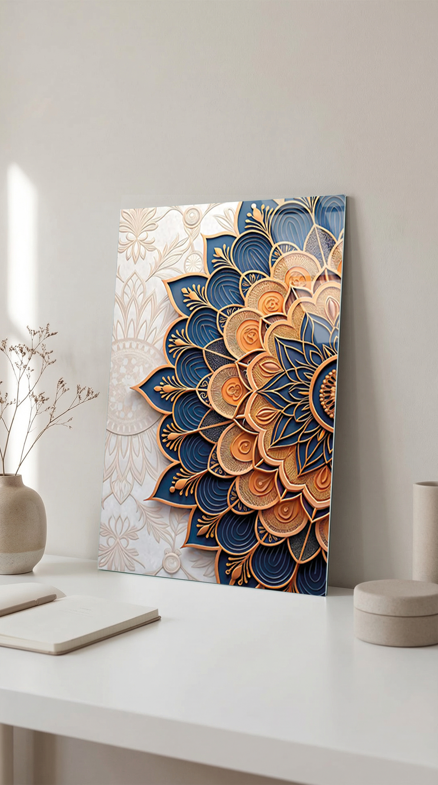 Etnik Mandala Sanatı Bohem Cam Tablo | Vitraum