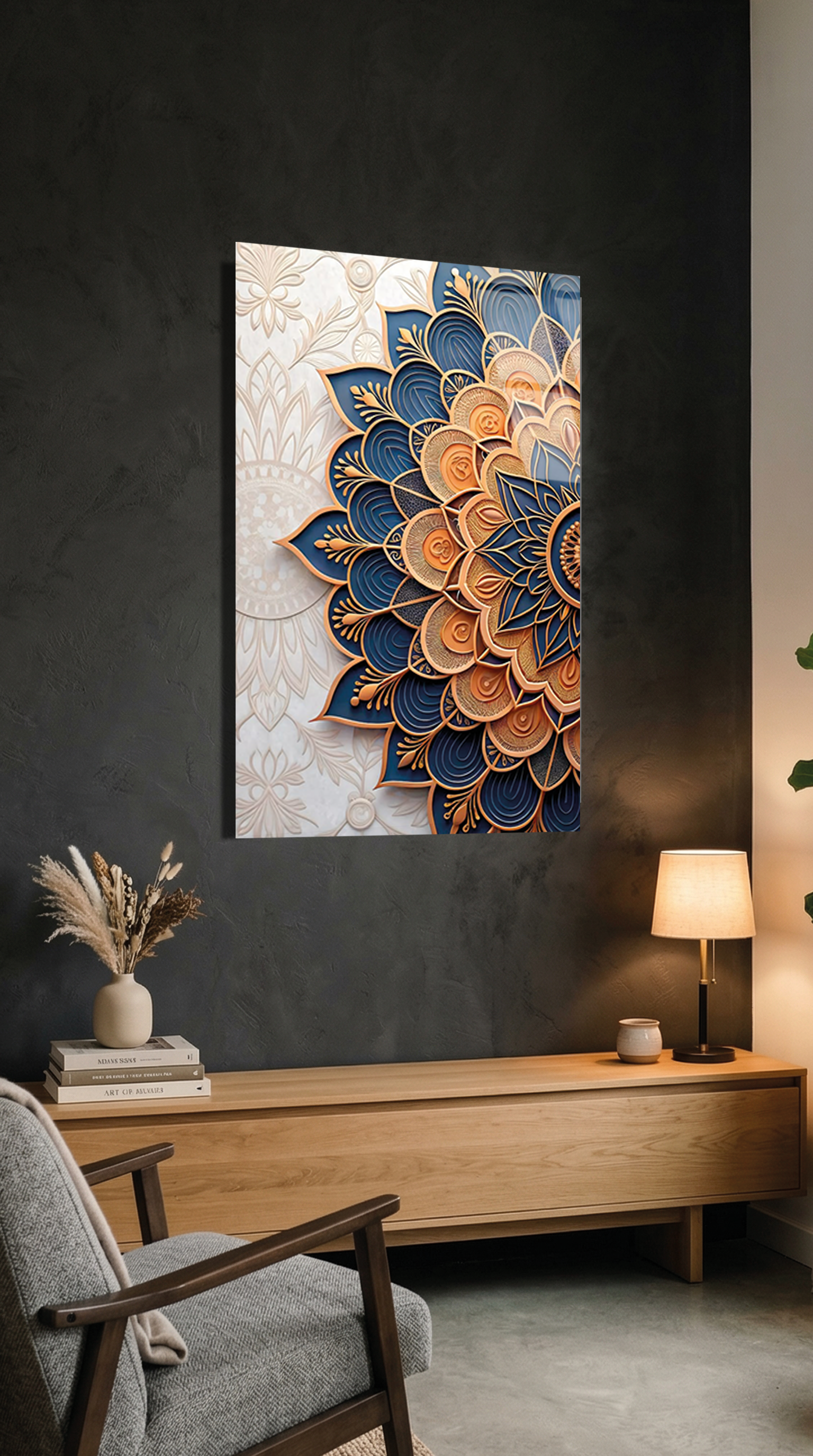 Etnik Mandala Sanatı Bohem Cam Tablo | Vitraum