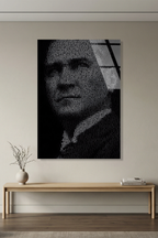Gençliğe Hitabe Atatürk Portresi Cam Tablo | Vitraum