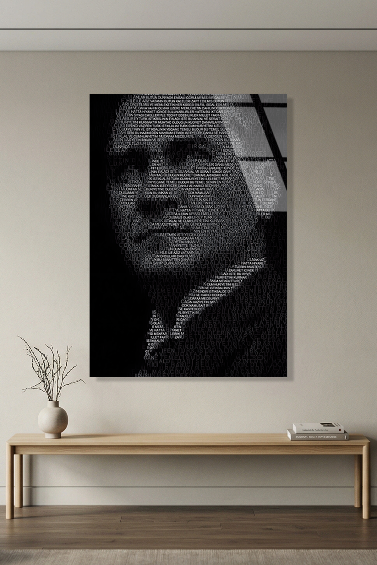 Gençliğe Hitabe Atatürk Portresi Cam Tablo | Vitraum