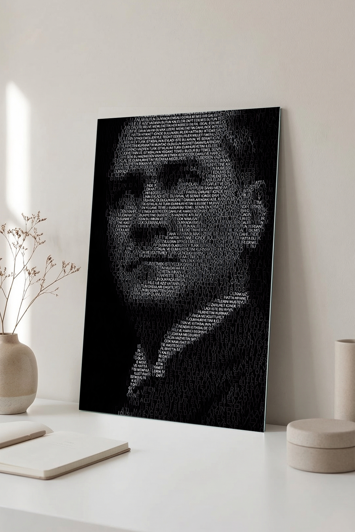 Gençliğe Hitabe Atatürk Portresi Cam Tablo | Vitraum