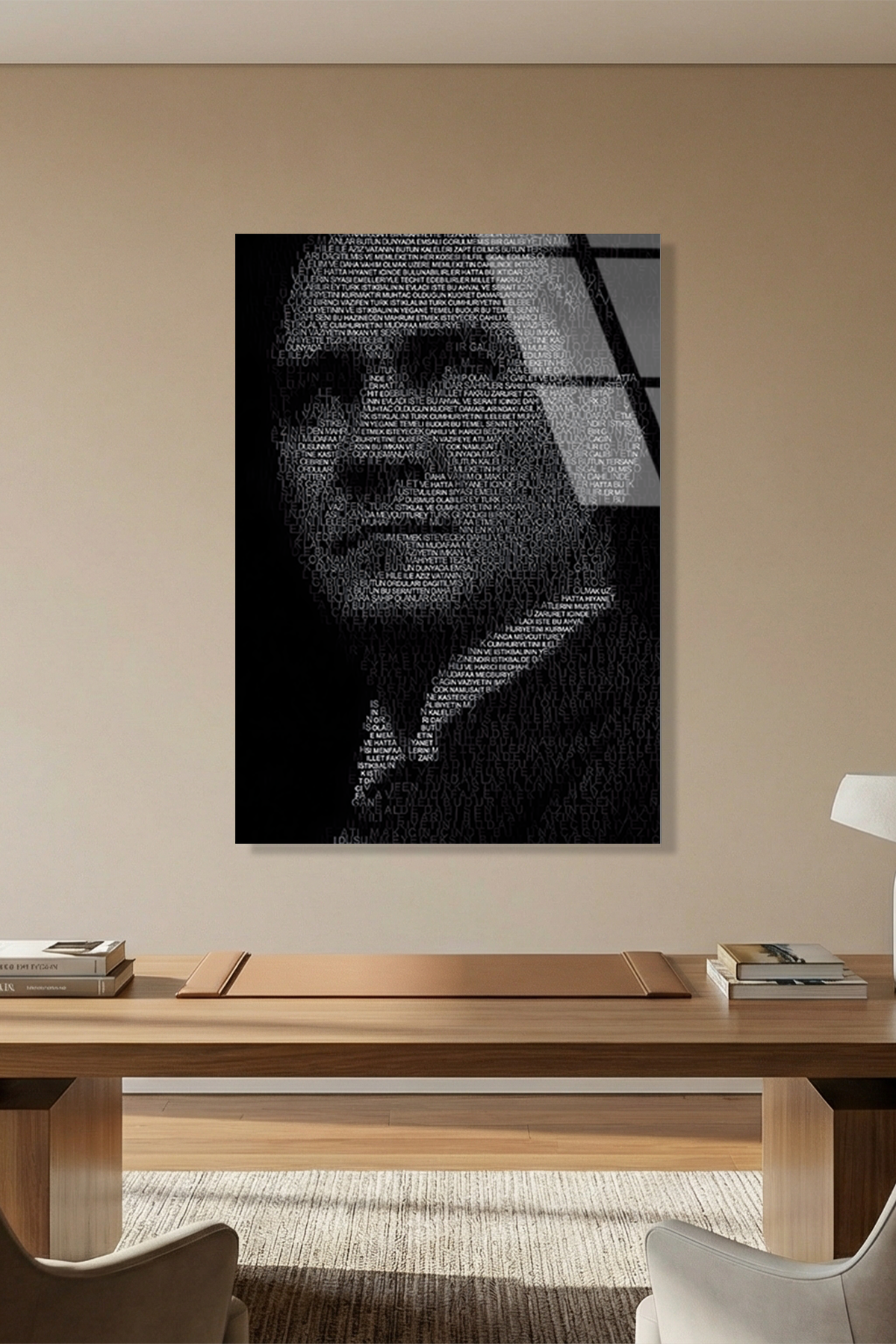 Gençliğe Hitabe Atatürk Portresi Cam Tablo | Vitraum