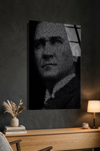 Gençliğe Hitabe Atatürk Portresi Cam Tablo | Vitraum