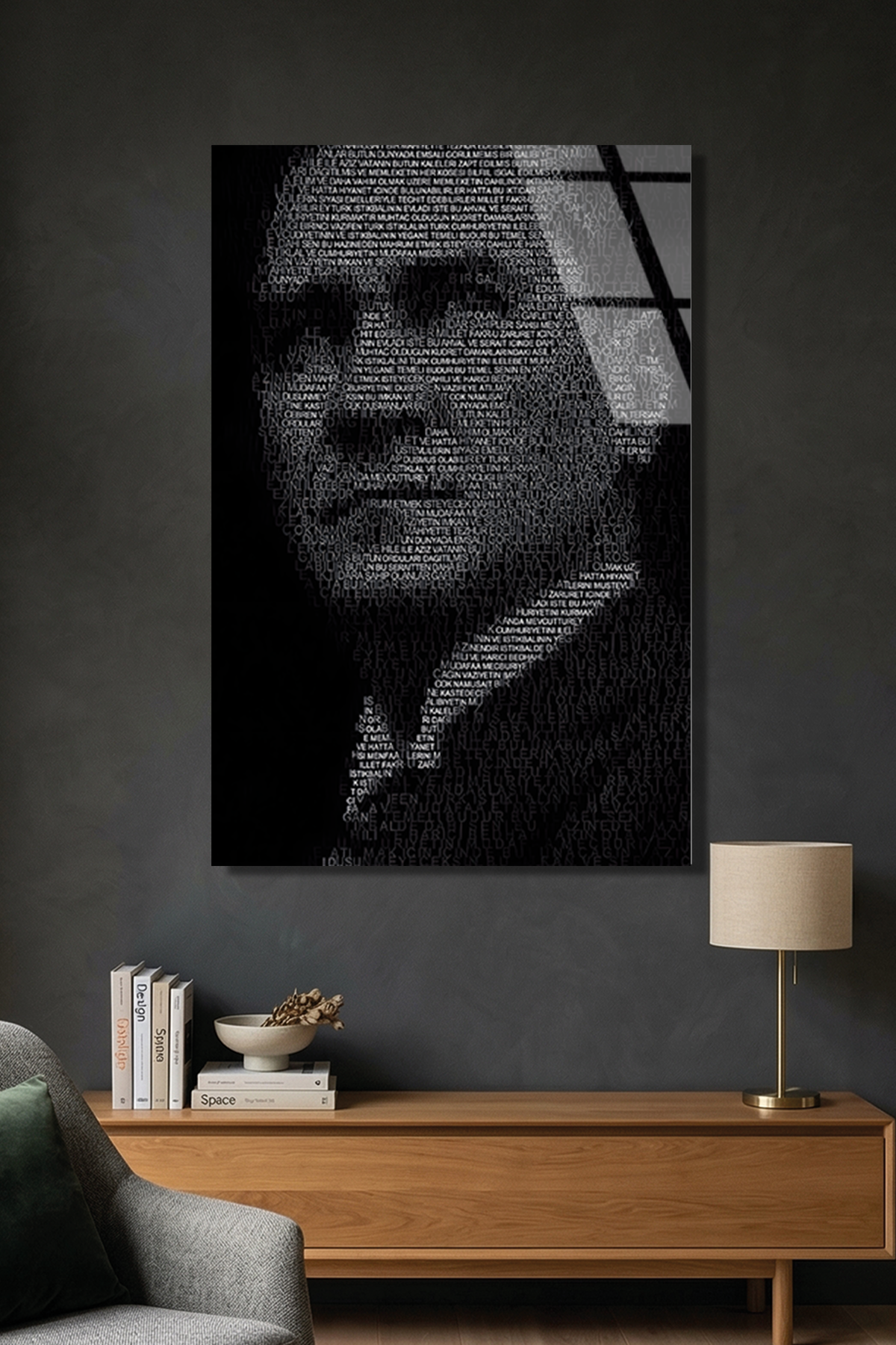 Gençliğe Hitabe Atatürk Portresi Cam Tablo | Vitraum