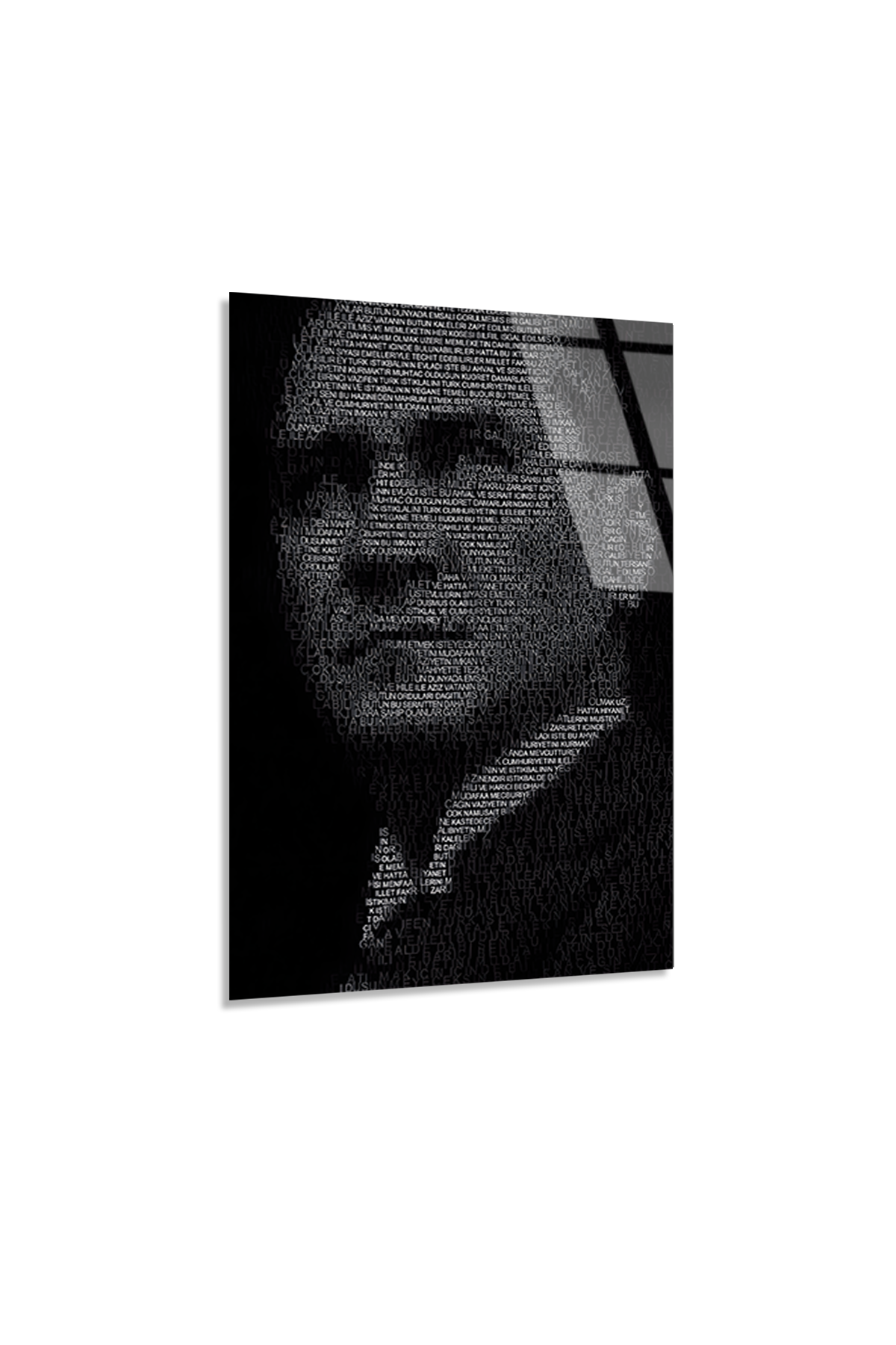 Gençliğe Hitabe Atatürk Portresi Cam Tablo | Vitraum