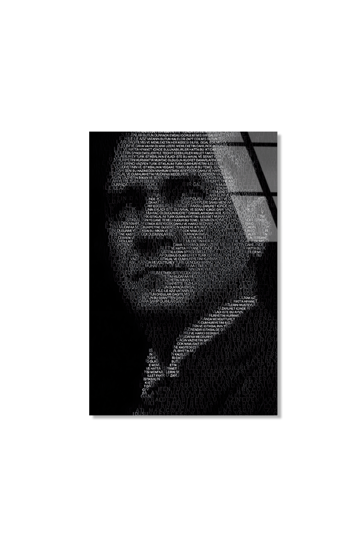 Gençliğe Hitabe Atatürk Portresi Cam Tablo | Vitraum