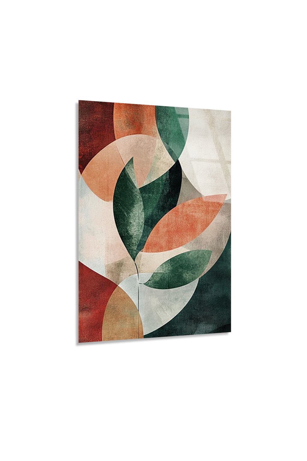 Geometrik Soyut Duvar Sanatı Pastel Renkler Cam Tablo