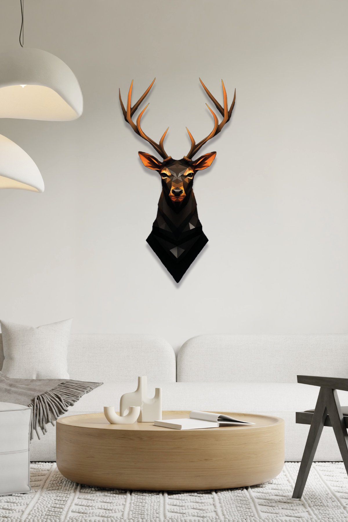 Geyik Figürü Modern Tasarim Metal Tablo
