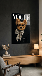 Gözlüklü ve Fiyonklu Köpek Cam Tablo – Ek Görsel
