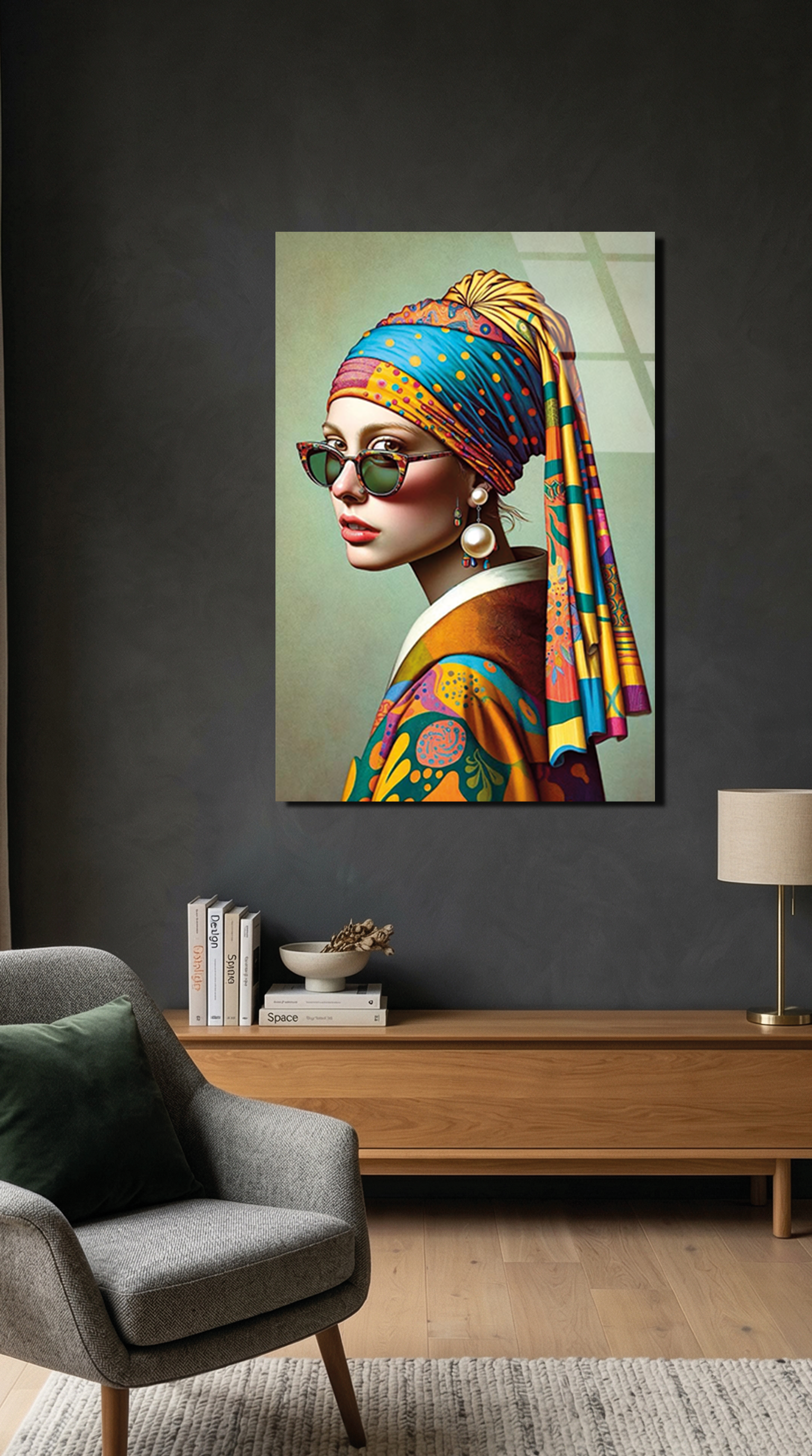İnci Küpeli Kız Modern Art Cam Tablo | Vitraum
