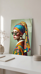 İnci Küpeli Kız Modern Art Cam Tablo | Vitraum