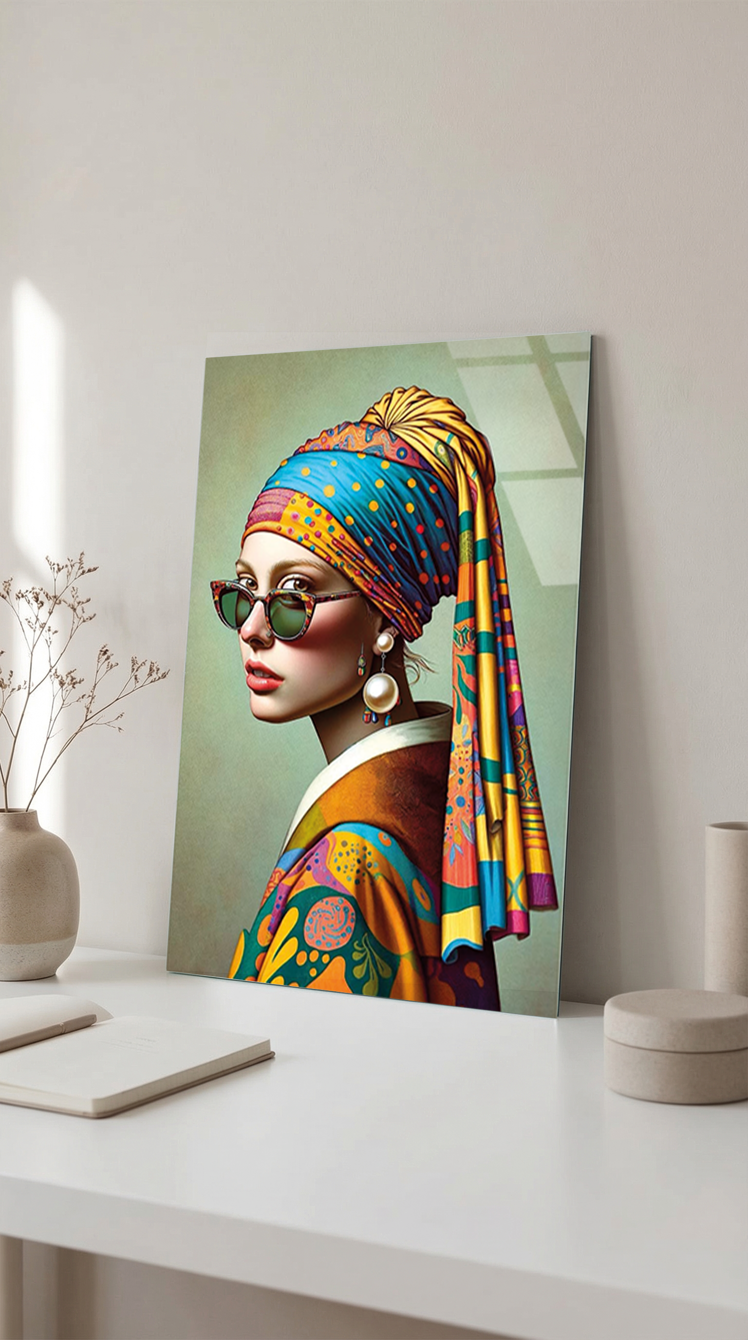 İnci Küpeli Kız Modern Art Cam Tablo | Vitraum