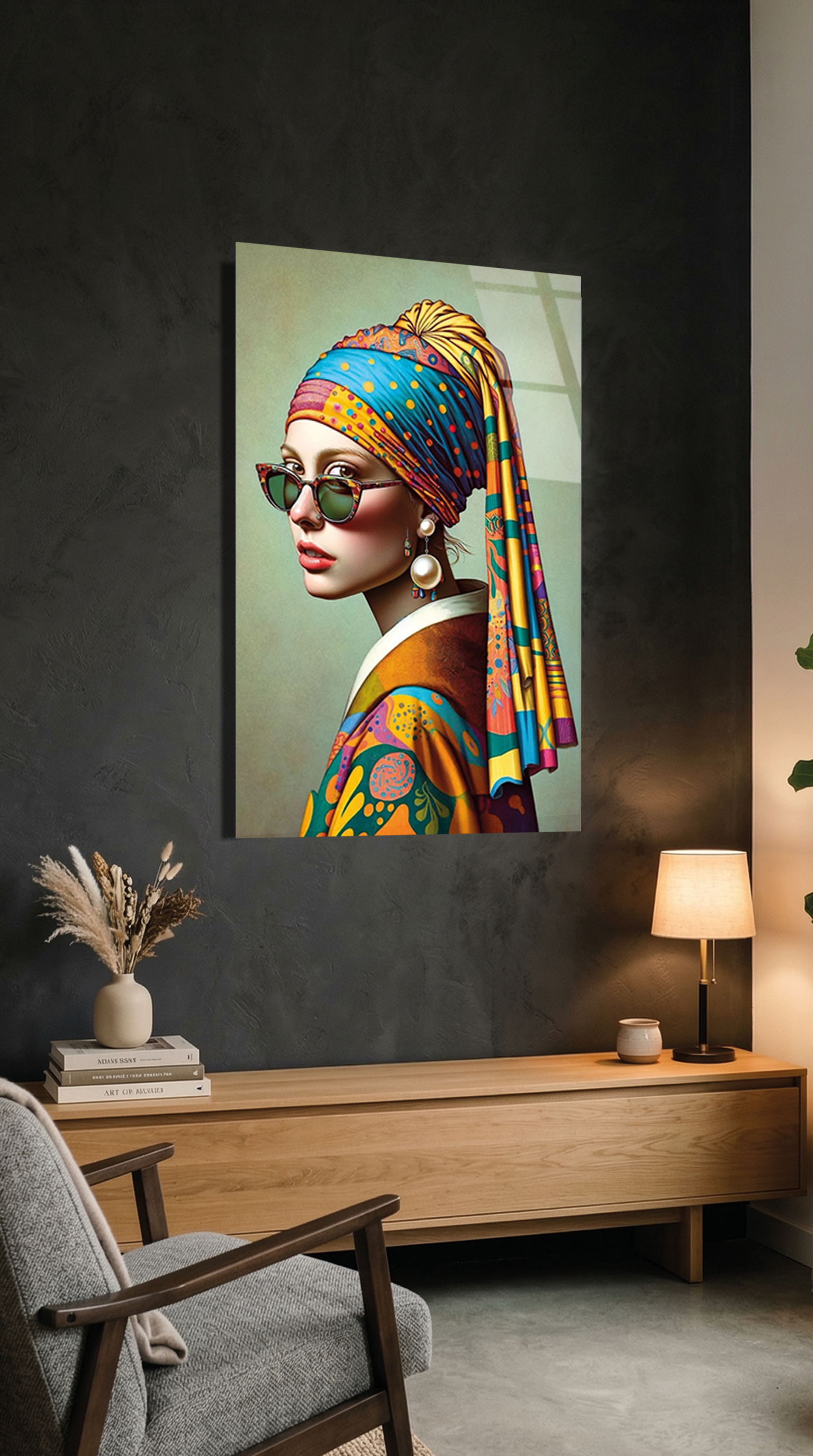 İnci Küpeli Kız Modern Art Cam Tablo | Vitraum