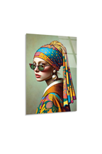 İnci Küpeli Kız Modern Art Cam Tablo | Vitraum