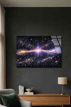 Işıklı Galaksilerarası Köprü Cam Tablo | Vitraum
