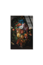 Jan Davidsz de Heem Meyve ve Çiçek Festonu Cam Tablo