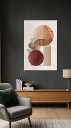 Japandi Tarzı Minimalist Geometrik Cam Tablo | Vitraum