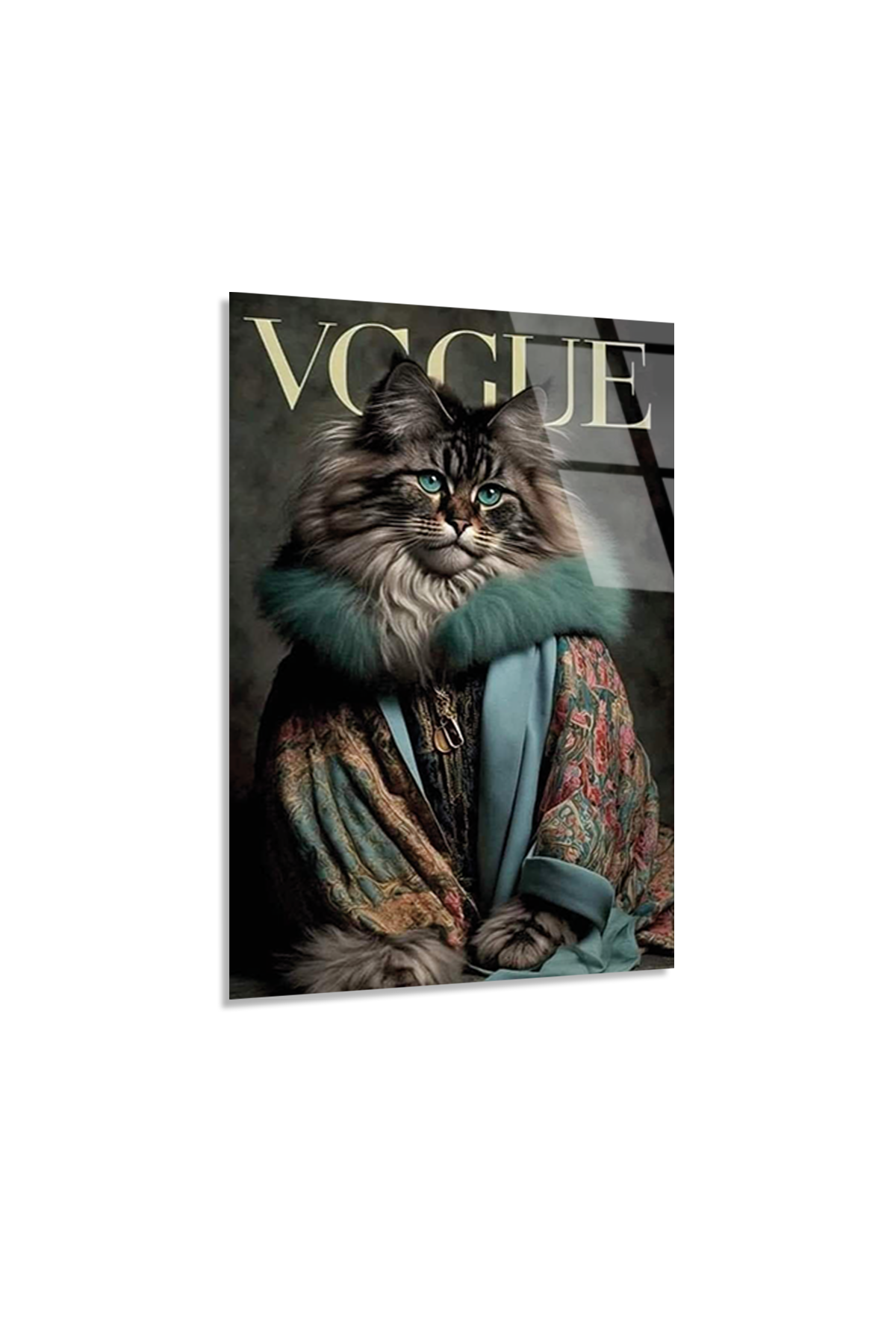 Karizmatik Kedi Portresi Cam Tablo | Cam Tablo – Ürün Görseli