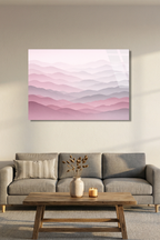 Katmanlı Pastel Tepeler Cam Tablo | Vitraum
