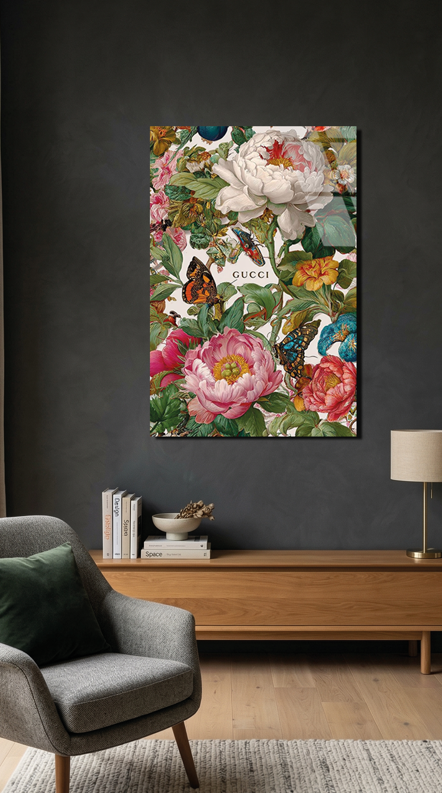 Klasik Sanat Çiçek Bahçesi Dekoratif Cam Tablo | Vitraum