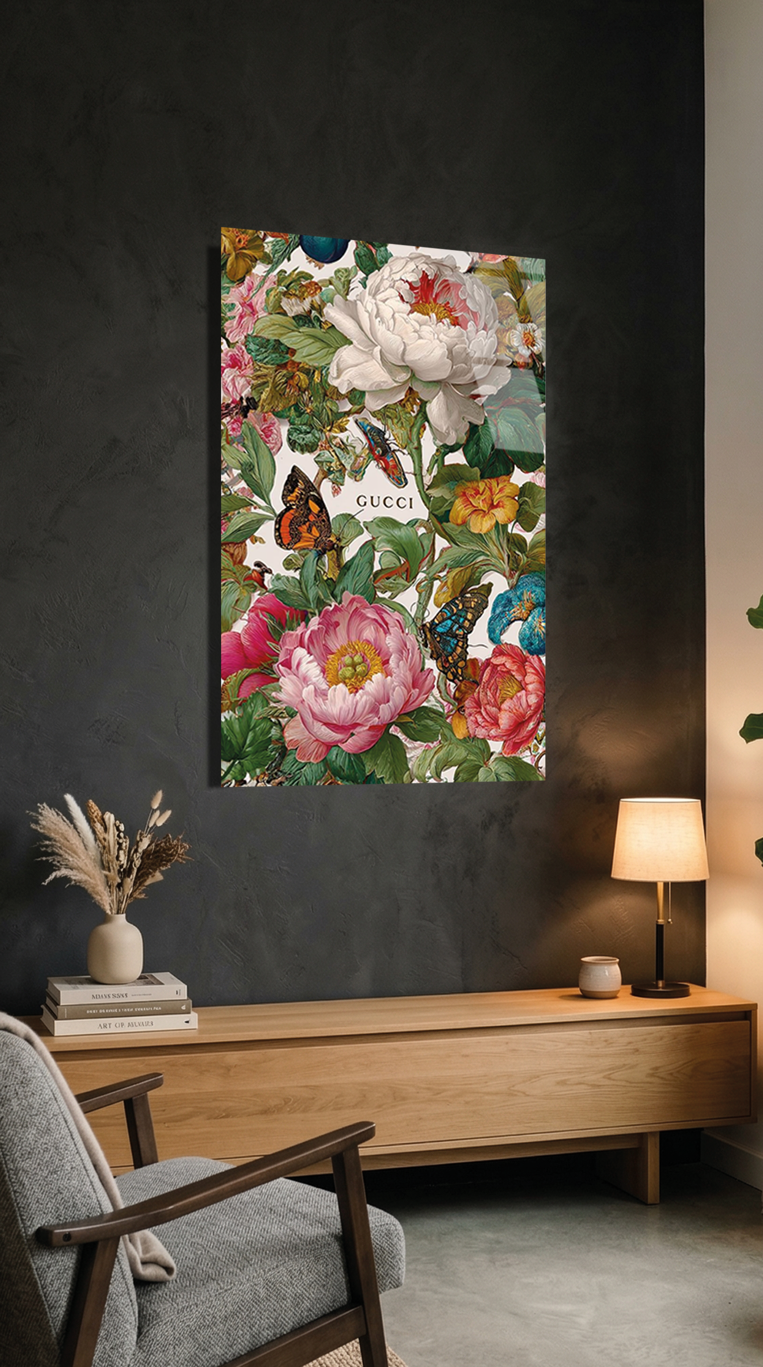 Klasik Sanat Çiçek Bahçesi Dekoratif Cam Tablo | Vitraum