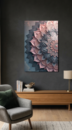 Mandala Desenli Mistik Duvar Dekoru Cam Tablo | Vitraum
