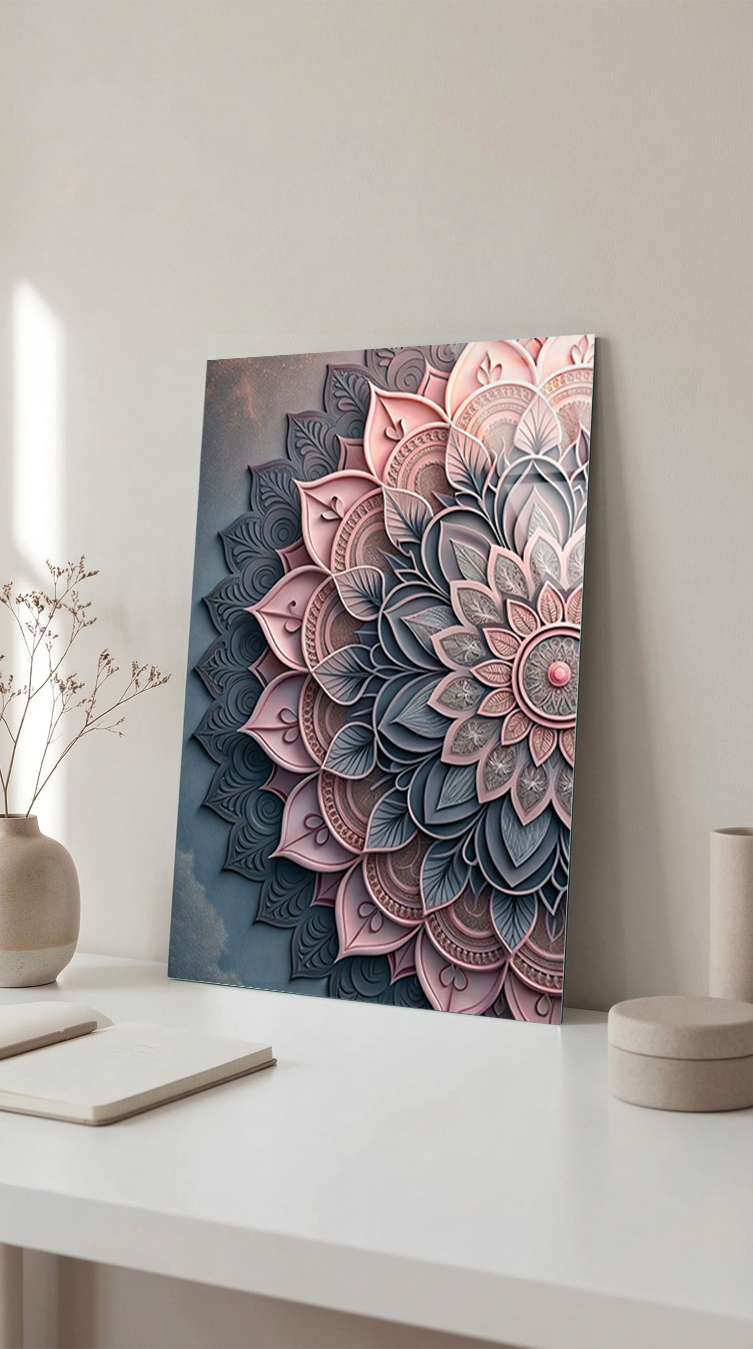 Mandala Desenli Mistik Duvar Dekoru Cam Tablo | Vitraum