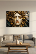 Medusa’nın Altın Bakışı Cam Tablo | Vitraum