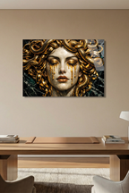 Medusa’nın Altın Bakışı Cam Tablo | Vitraum