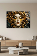 Medusa’nın Altın Bakışı Cam Tablo | Vitraum
