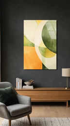 Minimalist Geometrik Soyut Şekiller Cam Tablo | Vitraum