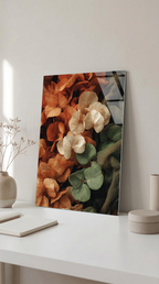 Modern Botanik Çiçek Kompozisyonu Cam Tablo | Vitraum