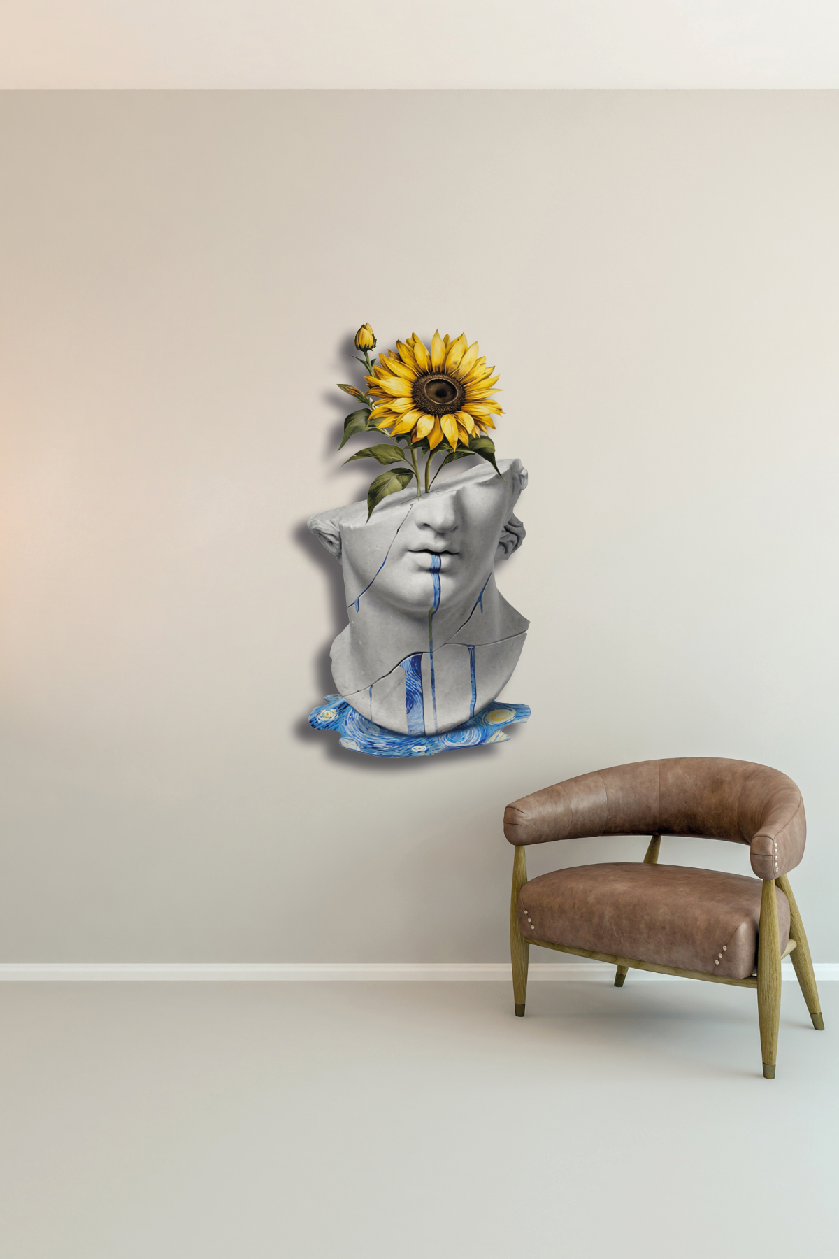Modern Pop Art Antik Yunan Heykel Metal Tablo