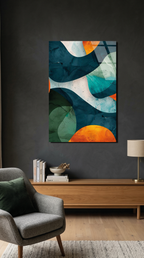 Modern Soyut Dalga Deseni Cam Tablo | Vitraum