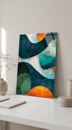 Modern Soyut Dalga Deseni Cam Tablo | Vitraum