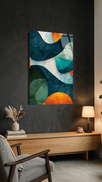 Modern Soyut Dalga Deseni Cam Tablo | Vitraum