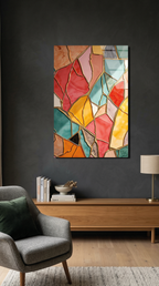 Modern Vitray Desenli Renkli Cam Tablo | Vitraum