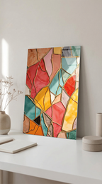 Modern Vitray Desenli Renkli Cam Tablo | Vitraum